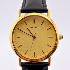 Orologio Seiko Quarzo 7N01 6900 Tono Oro Batteria Sostituita Cinturino 19cm