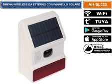 SIRENA DA ESTERNO WIRELESS CON PANNELLO SOLARE PER SISTEMA DI ALLA AZ-WG13A-TUYA