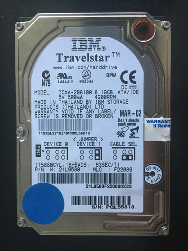 Ibm dcxa 208100 19gb 5 - 8.19gb, 2.5"