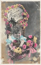 Cartolina Fantasia, Foto Artistica - Neonato Nel Una Altro IN Vimini