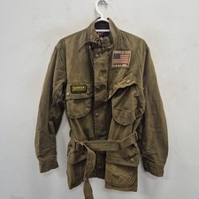 Barbour X Steve McQueen Rexton Tuta Cera Impermeabile Verde Biker Cappotto Giacca C 38