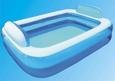 Piscina Gonfiabile da Giardino Rettangolare Con Cuscini 266 x 175 x 50 cm CS