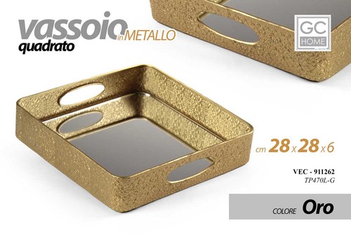 Vassoio metallo quadrato - vassoio,