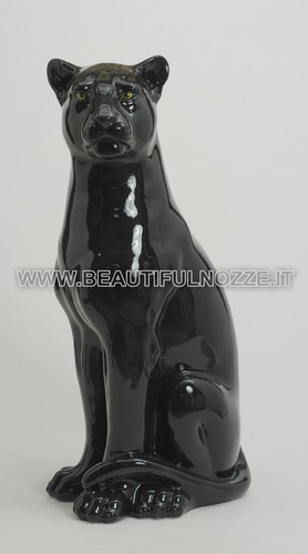 Leopardo seduto ceramica - in,