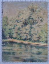 QUADRO AD OLIO INIZIO SECOLO PAESAGGIO FIRMATO GAUDE PITTORE PIEMONTESE BM1N