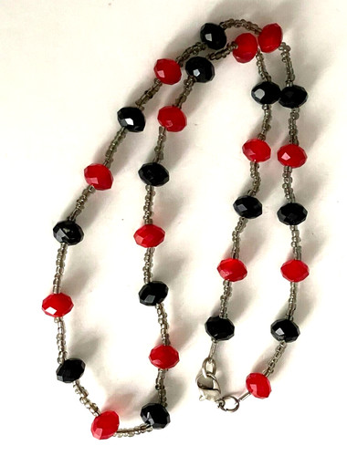 Collier perle verre facette - en,