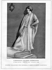 PUBBL. 1926 LANIFICIO FILIPPO GIORDANO TORINO STOFFE MODA DONNA LUSSO BIANCHI