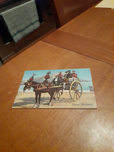 Cartolina carro siciliano non - carro,