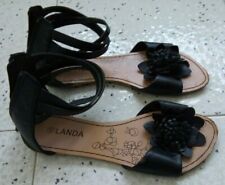 Sandali donna, neri, n. 40, cinturini caviglia, cerniera sul retro