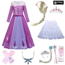 Simile Frozen Elsa 2 Vestito Carnevale Bambina Cosplay Costume Dress FROZ016B
