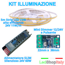 KIT Striscia LED COB 24V 5m + DIMMER Varialuce + Alimentatore 24V SLIM - PROMO