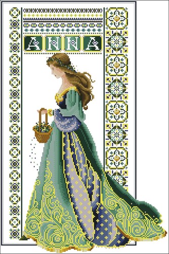 Cross stitch pattern - cross, lady