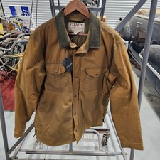 Cappotto giacca impermeabile grande isolato Filson tessuto riparo oliato nuovo con etichette