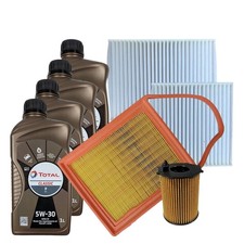 Kit Tagliando Per Peugeot 208 1.4 1.6 Hdi Citroen C3 3 Filtri 4 Olio 5w30 Total