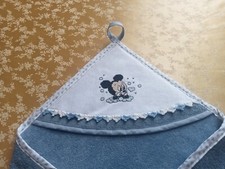 Accappatoio neonato 0-18 mesi TOPOLINO BOLLE artigianale punto croce + uncinetto