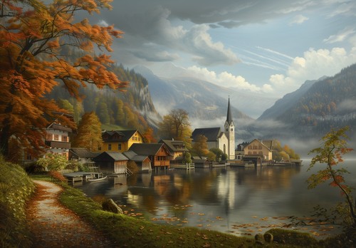 Quadro lago stampa artistica