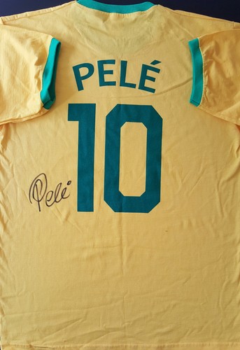 Pele signed brazil shirt world - signed,