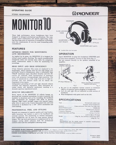 Pioneer monitor headphones - monitor, 10