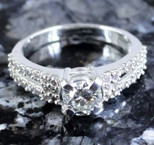 Anello Uomo Solitario Diamante Bianco 1,19 Ct Tondo Taglio Brillante...