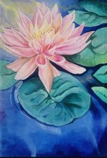 Dipinto Acrilico Fiore Di Loto