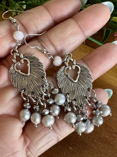 Orecchini artigianali boho con - orecchini,