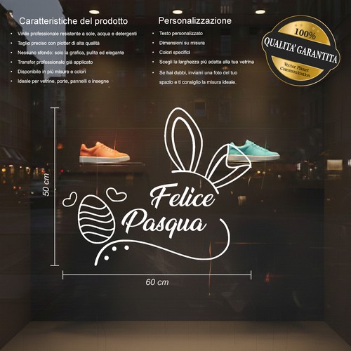 Vetrofania adesivi pasqua per