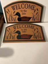 welcome to the lake wooden