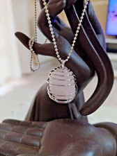 Ciondolo Collana Pietra Cristallo Quarzo Rosa spirale l'Amore Cristalloterapia 