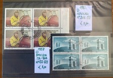 Repubblica-1958/92, Lotto di 3 quartine usate   Sassone 2021 €30,00