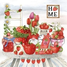 20 Tovaglioli Strawberry Home - Collezione Fragole 33x33cm