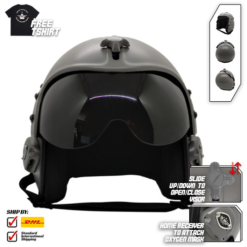 Top gun plain grey - plain, helm