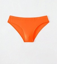 Costume a slip da bagno semplici e alla moda di colore arancione tinta unica