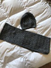 Sisley Berretto Con Sciarpa In Moher Colore Grigio Donna Taglia Unica