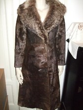 CAPPOTTO LUNGO PELLICCIA FUR NUTRIA RASATA MARMOTTA CON DIFETTI 44/46 CM 122