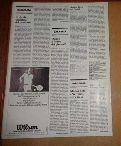 Pubblicità tennis 1978 john - pubblicità, :