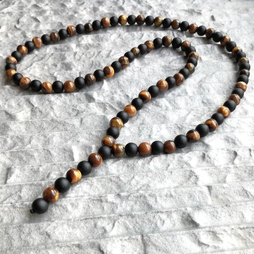 Collana occhio tigre y - occhio, di