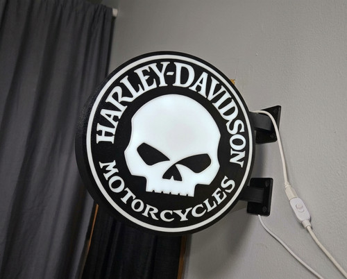 Enseigne harley davidson - enseigne, skull