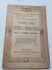 Biblioteca del Popolo n.382 Formulario di Chimica inorganica Ed.Sonzogno