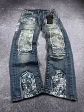 Jeans vintage patchwork streetwear stile giapponese invecchiato grafiti anni 90 Y2K