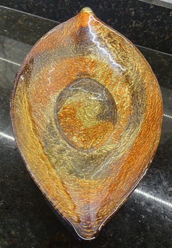 Vassoio vetro foglia oro - vetro, a