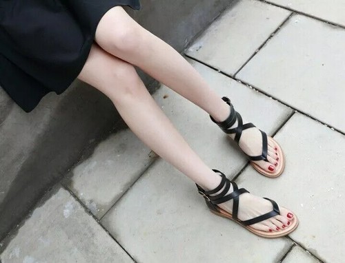 Sandali tacco basso nero - tacco,