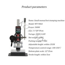 Pressa di calore manuale macchina stampatrice lamina calda carta legno PVC0-