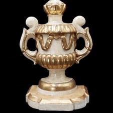 PORTAPALME 1700 FIORI ANTICO RELIGIOSO LEGNO LACCATO DORATO LITURGICO DA...