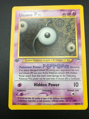 Unown 1st edition 105 neo - 1st, 58/105