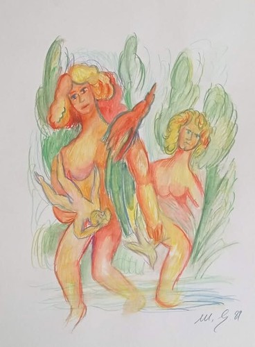 Dipinto figure mimmo - figure, no