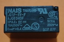 10 Pz -NAIS JQ1P-6V  RELE' DI ALIMENTAZIONE 5 PIN 10A250V