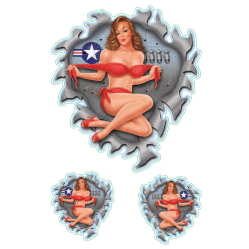 Set adesivi pin girl - set, up