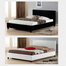 Letto matrimoniale ecopelle bianco 216x166 cm o nero 216x186 cm camere letti |x
