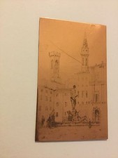 Antica Incisione Su Lastra Di Rame Matrice Per Stampe - Piazza Della Signoria