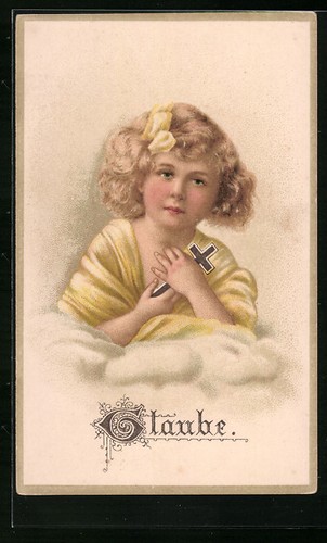 Litografia fede bambina con - litografia,